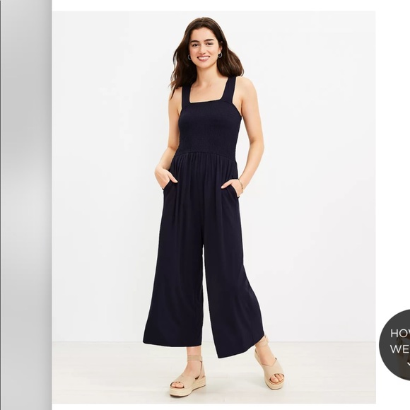 LOFT Pants & Jumpsuits Loft Smocked Strappy Jumpsuit Poshmark